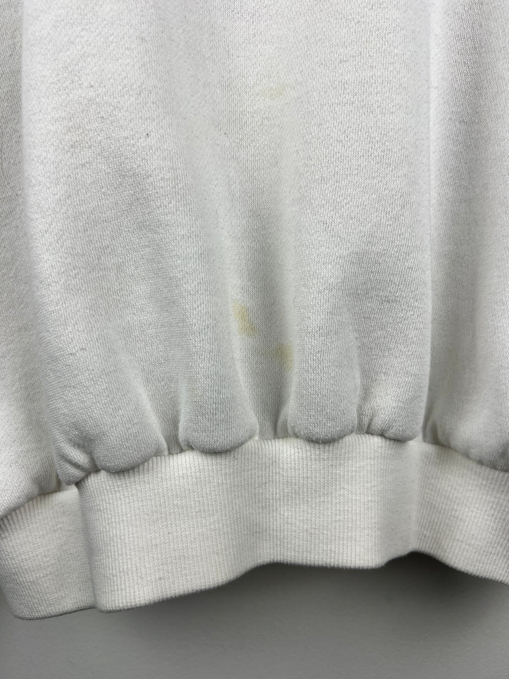 Vintage 90s Versace Jeans Couture Embroidered White Crewneck