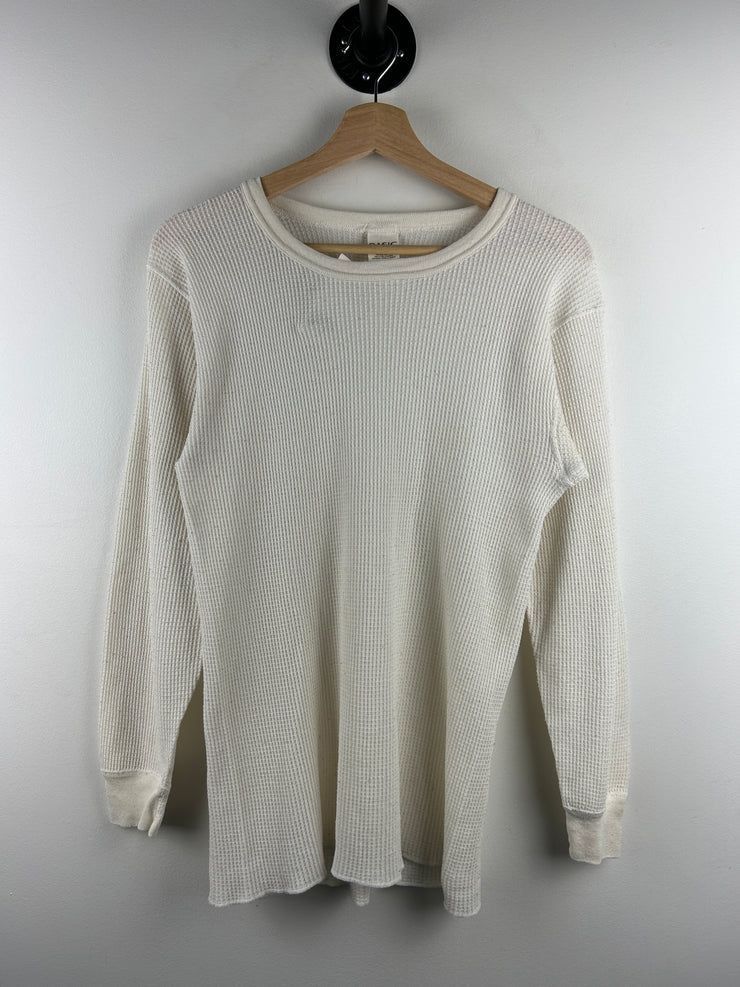 Vintage 90s Basic Editions White Thermal Long Sleeve