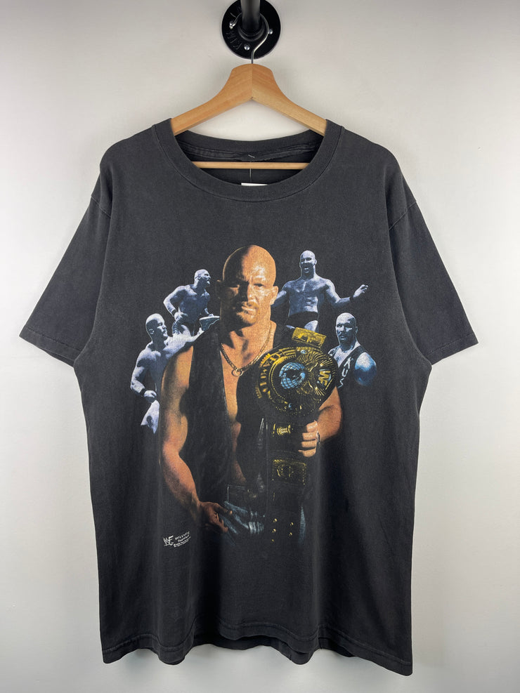 Vintage 90s WWF Stone Cold Steve Austin Rules Black Tee