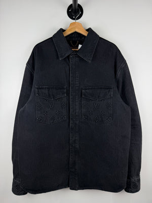 Louis Vuitton FW23 Monogram Black Denim Overshirt Jacket