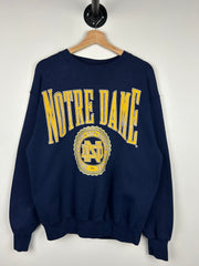 Vintage 90s Notre Dame University Irish Navy Crewneck