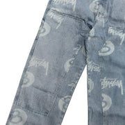 Stussy 8 Ball Double Knee Denim Blue Jeans