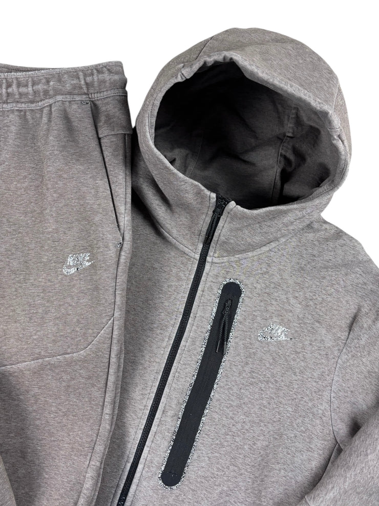 Nike Tech Fleece Light Brown Zip Up Hoodie & Sweatpants Set