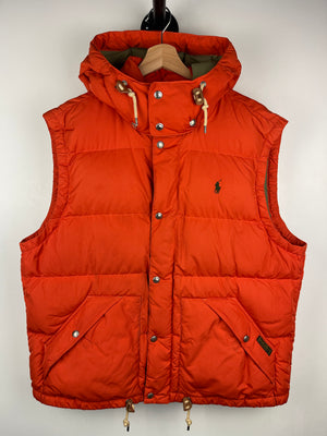 Vintage Polo Ralph Lauren Orange Down Filled Puffer Vest