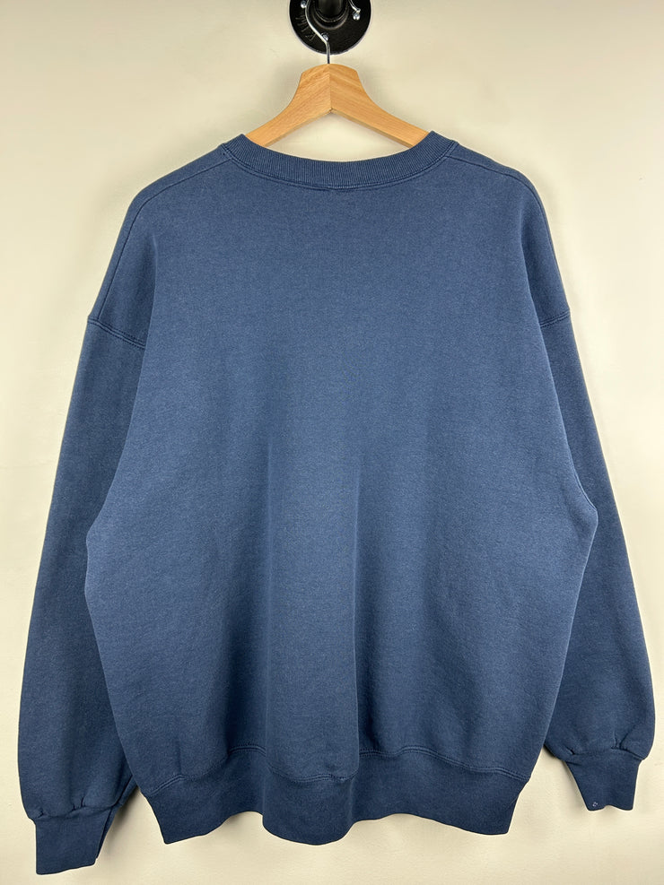 Vintage 90s Miami Arc Logo Spellout Navy Crewneck