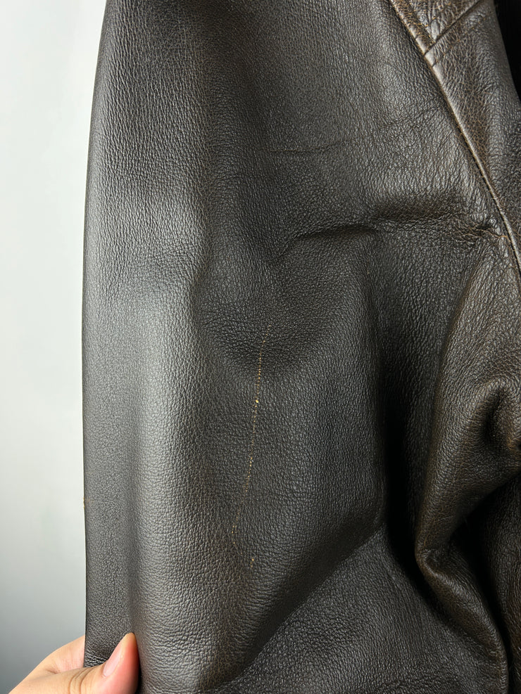 Vintage Winchester Brown Leather Straight Cut Jacket
