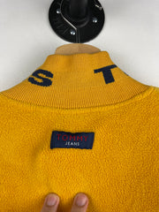 Vintage 90s Tommy Hilfiger Yellow Quarter Zip Fleece Sweater