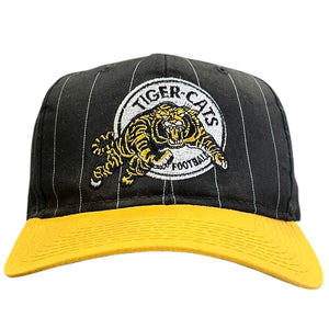 Vintage 90s CFL Starter Hamilton Tiger Cats Pin Stripe Black Snapback Hat