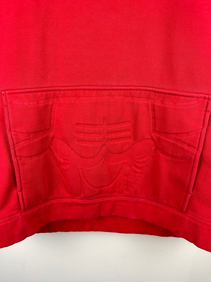 Vintage NBA Nike Chicago Bulls Middle Swoosh Embossed Red Hoodie