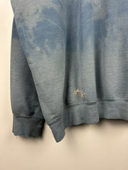 Vintage 90s Carhartt Embroidered Thrashed Blue Hoodie