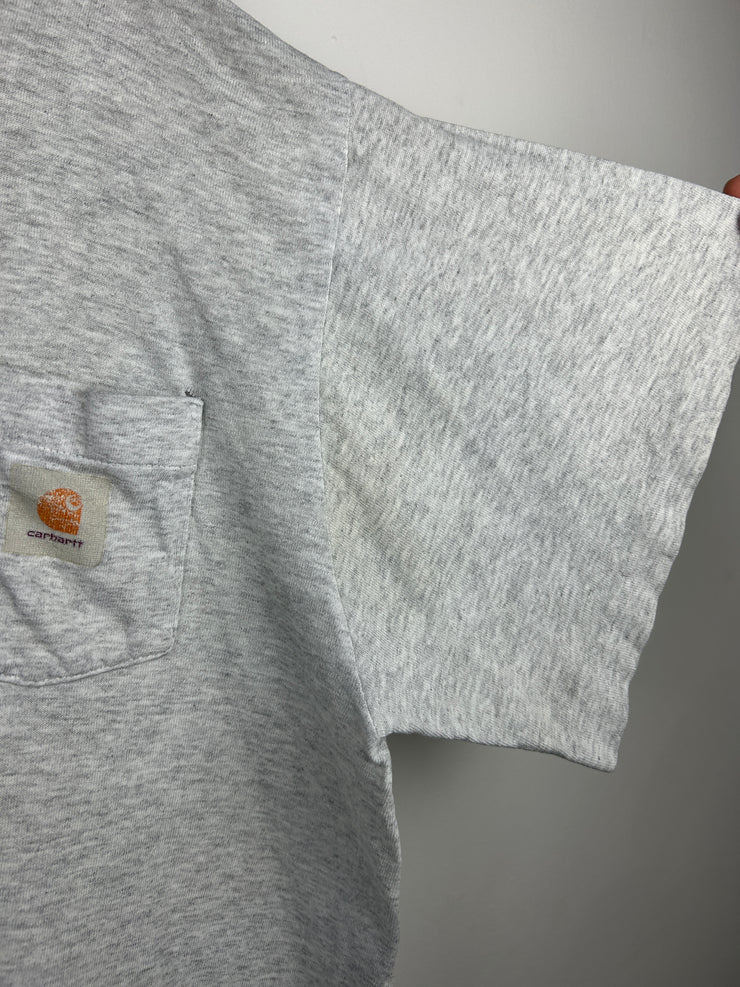 Vintage 90s Carhartt Thrashed Grey Pocket Tee