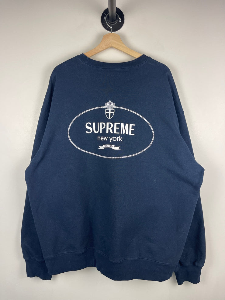 Supreme FW24 Crest Navy Crewneck