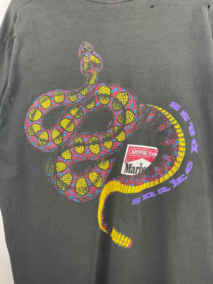【90s】Marlboro Adventure Team Snake Pass Vintage Marlboro Adventure Team Shirt Mens XL Black Snake Pass
