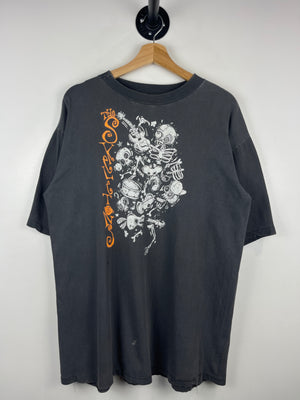 Vintage 90s The Skeletones Ska Band Faded Black Tee