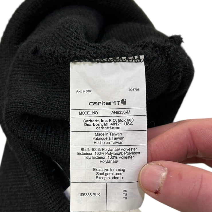 Vintage Carhartt Patch Black Camo Beanie