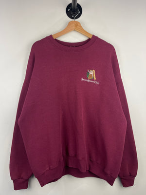 Vintage 90s Hershey Chocolate USA Embroidered Burgundy Crewneck