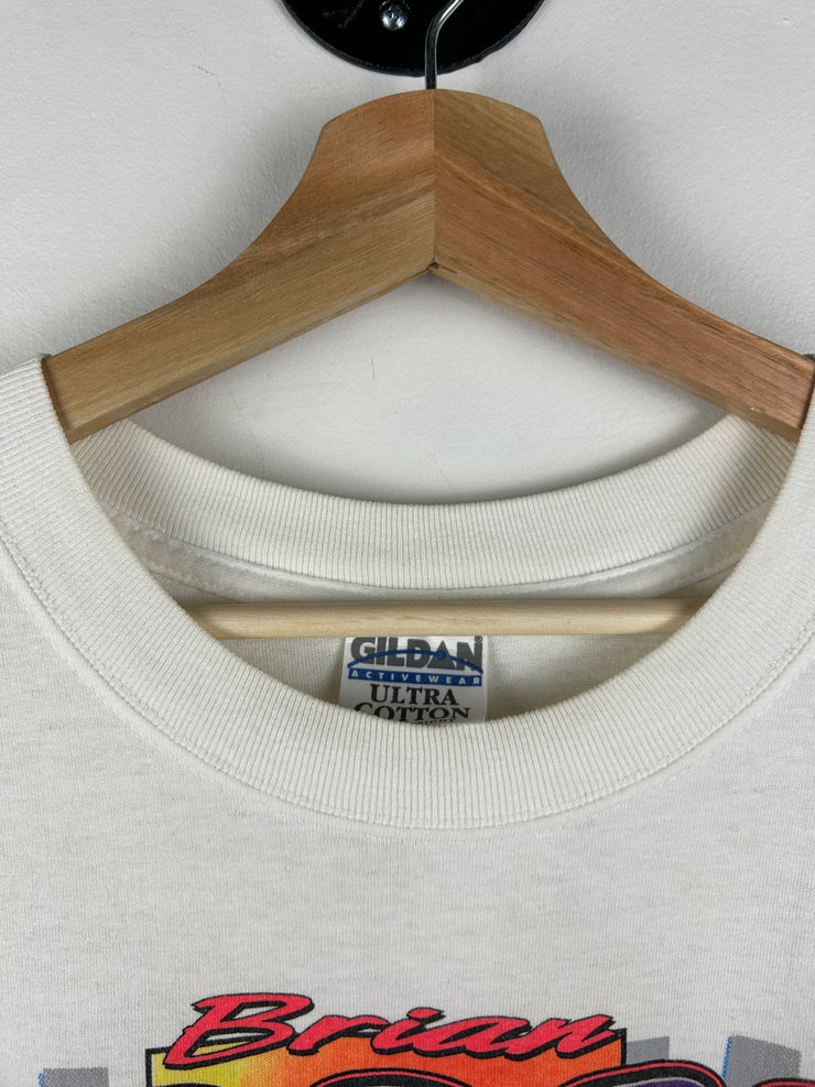 Vintage 90s Nascar Brian Hoppe Gildan White Tee