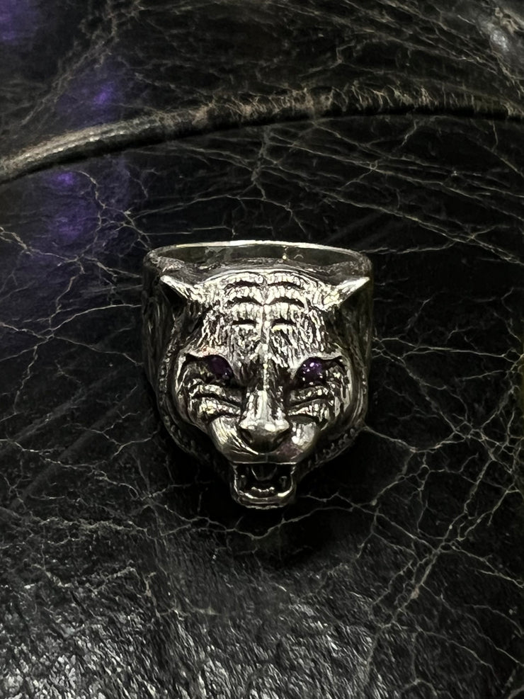 Gucci Garden Feline Head Silver Ring