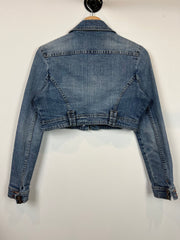 Vintage Yes Miss Mid-Wash Cropped Denim Jacket