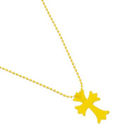 Chrome Hearts Silichrome Yellow Cross Necklace