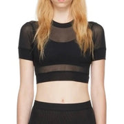 Skims Onyx Summer Mesh Women’s Super Cropped Tee