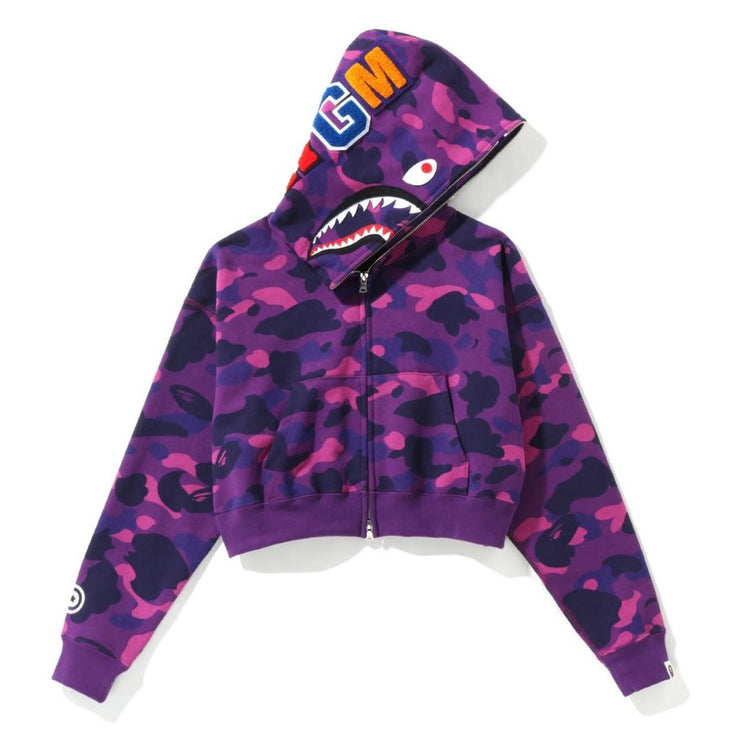 Bape Purple Shark Camo Cropped Zip Up Hoodie Vintage Meets Hype