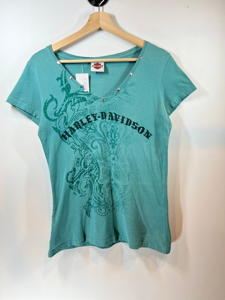 Vintage Harley Davidson Ohio Green Women’s Baby Tee