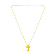 Chrome Hearts Silichrome Yellow Cross Necklace