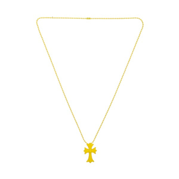 Chrome Hearts Silichrome Yellow Cross Necklace