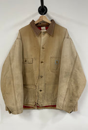 Vintage 90's Carhartt Chore Faded Beige Jacket - 60LC