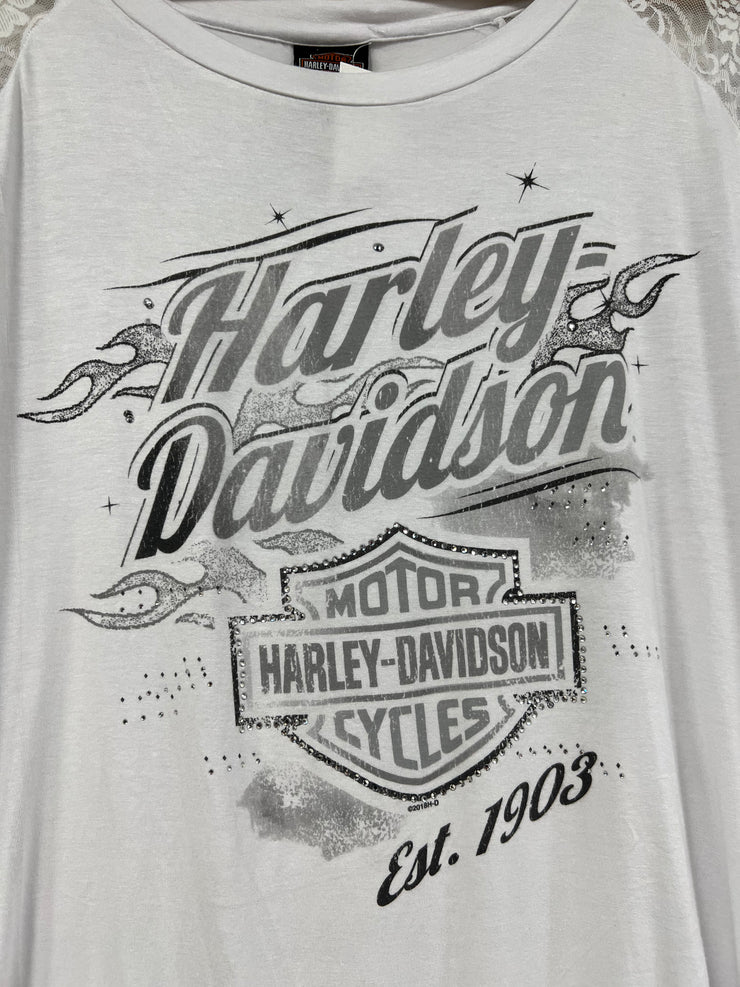 Harley Davidson White Lace Tee