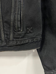 Off White Stencil Arrows Black Denim Trucker Jacket