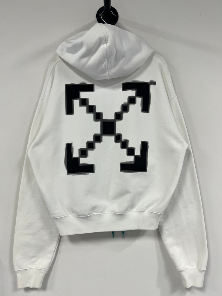 Off White Scaffolding Over Arrows White Hoodie