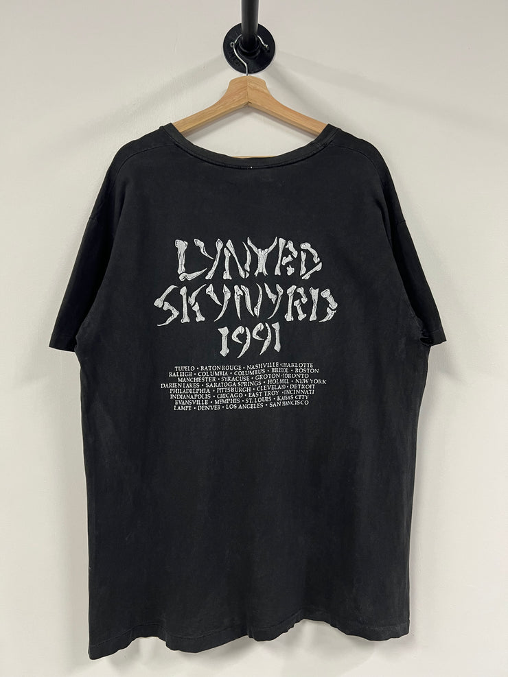 Vintage 1991 Lynard Skynyard Jack Daniels Tour Black Tee
