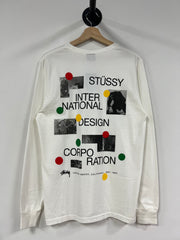 Stussy Dot Collage White Long Sleeve