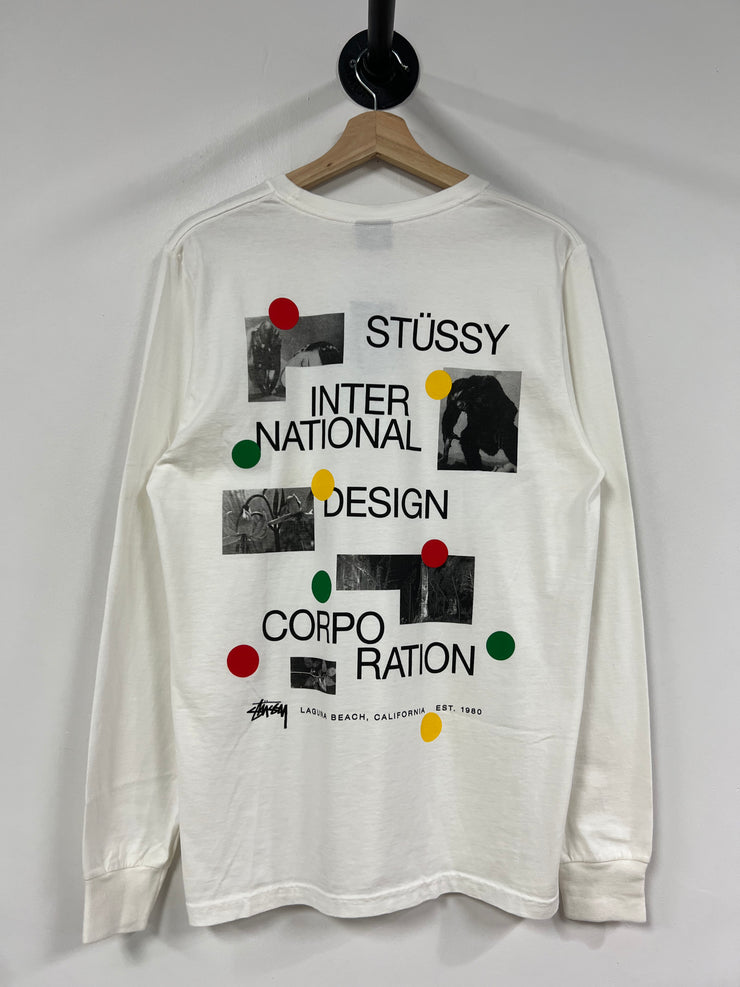 Stussy Dot Collage White Long Sleeve