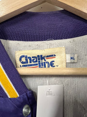 Vintage Chalk Line Vikings Satin Bomber Jacket