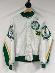 Vintage 90's Celtics Larry Bird Chalk Line Varsity Jacket