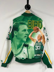 Vintage 90's Celtics Larry Bird Chalk Line Varsity Jacket