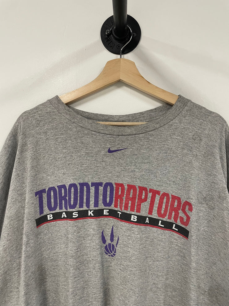 Vintage Nike Toronto Raptors Middle Swoosh Grey Tee