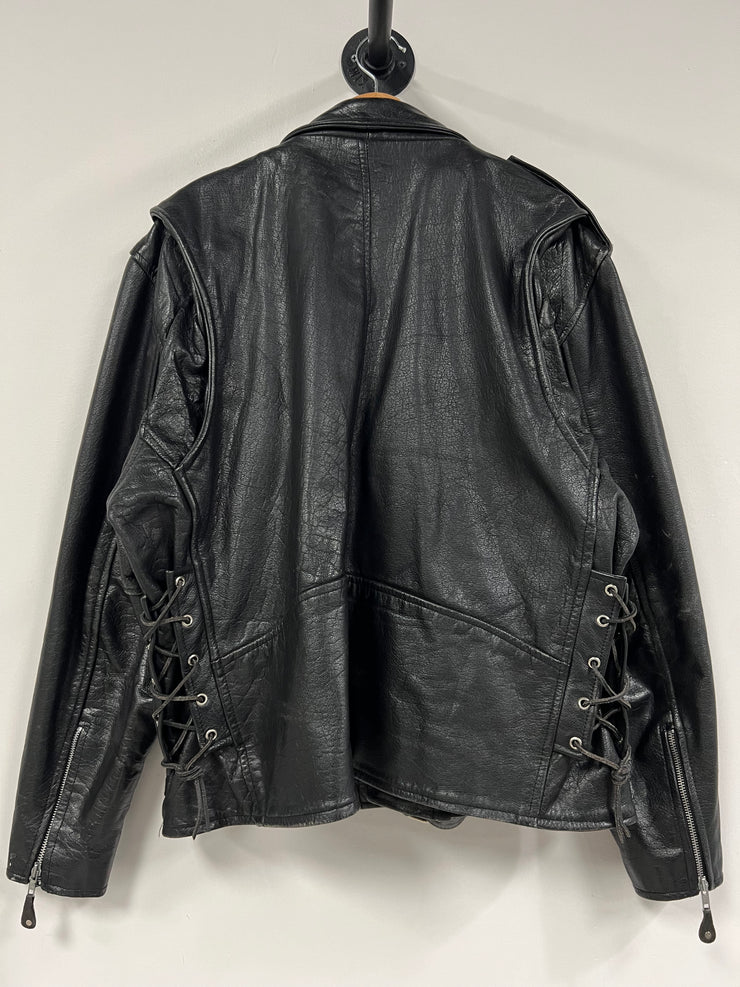 Vintage Harley Davidson Motorcycle Black Leather Jacket