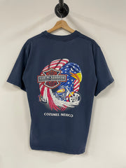 Vintage Harley Davidson Cozumel Mexico Navy Tee