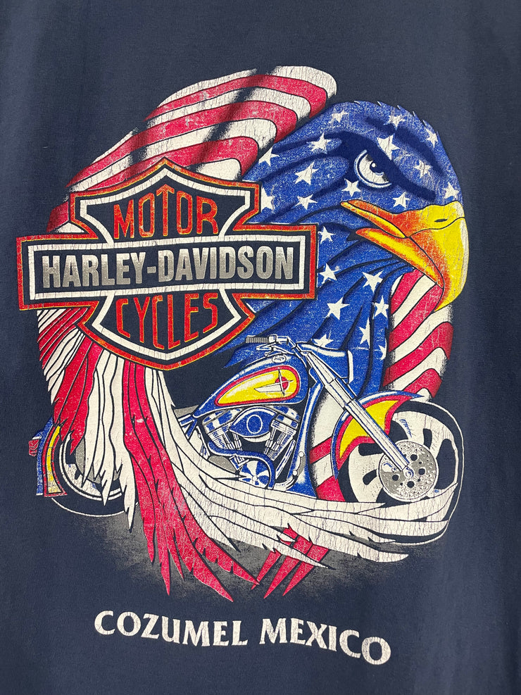 Vintage Harley Davidson Cozumel Mexico Navy Tee