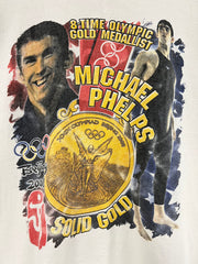 Vintage 2008 Michael Phelps Olympics Gold Medal Rap Tee