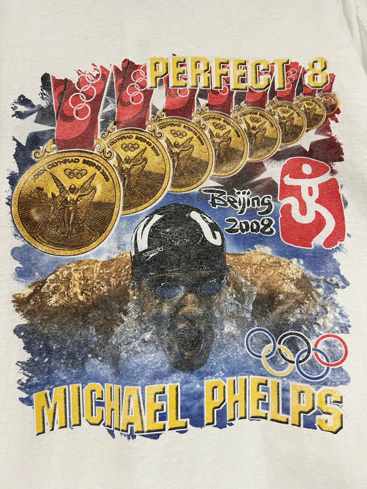 Vintage 2008 Michael Phelps Olympics Gold Medal Rap Tee