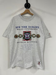 Vintage 90's New York Rangers Crest Nutmeg Tee