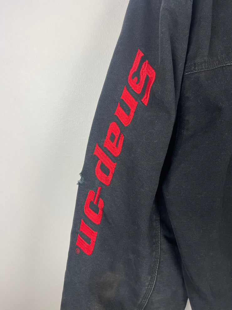 Vintage Snap On Black Hooded Work Jacket