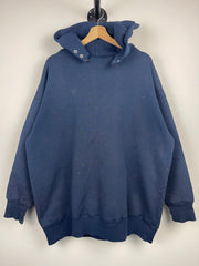 Vintage 80s Russell Athletic Faded Navy Blank Double Face Heavyweight Hoodie