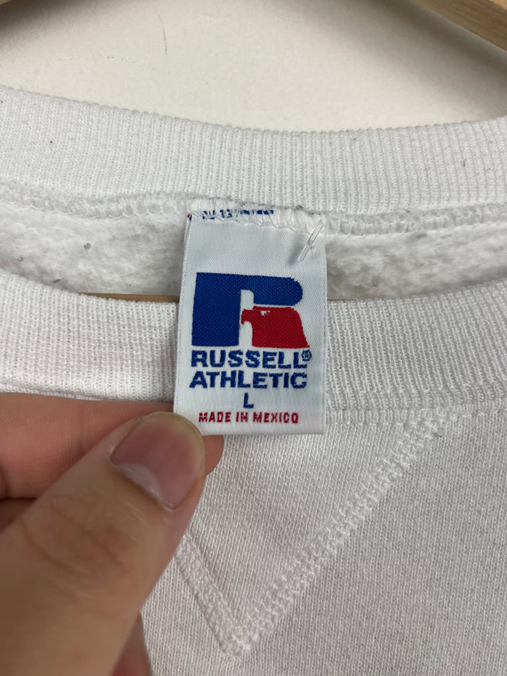 Vintage 90s Russell Athletic Ohio State University Dog Paw White Crewneck