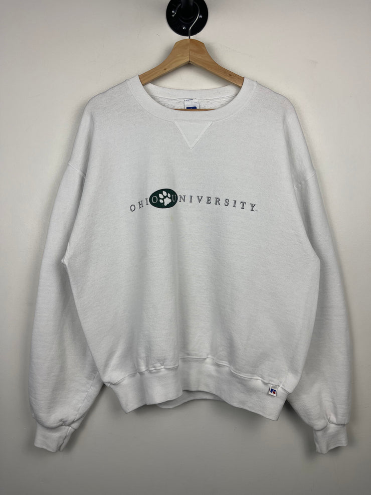 Vintage 90s Russell Athletic Ohio State University Dog Paw White Crewneck